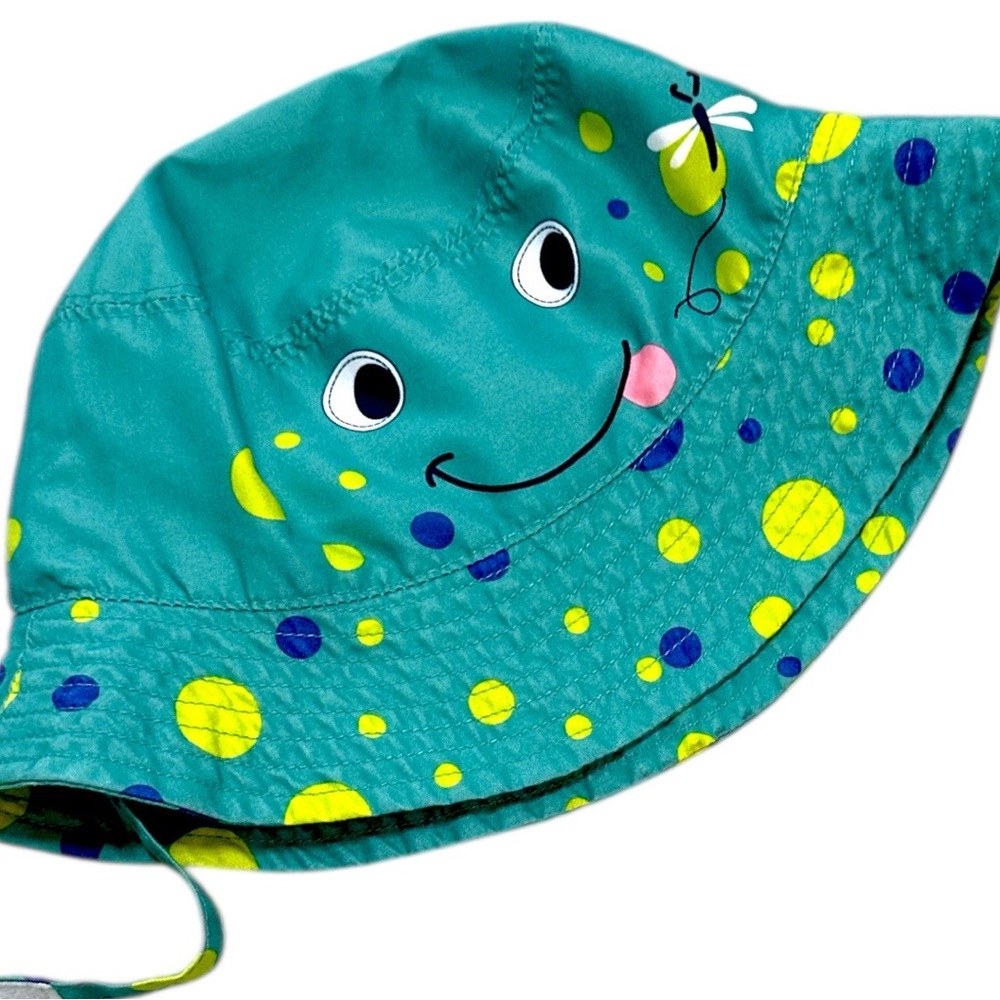 Vintage Gold Bug Baby Toddler Boy Froggy Bucket Sun Hat Sz 6-18 Months